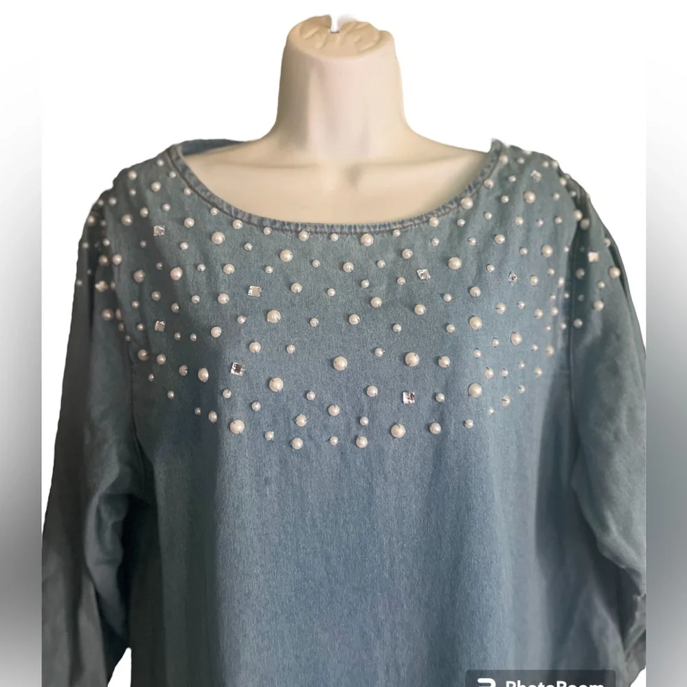R1983 Denim Pullover Tunic Dress - Picture 2 of 6